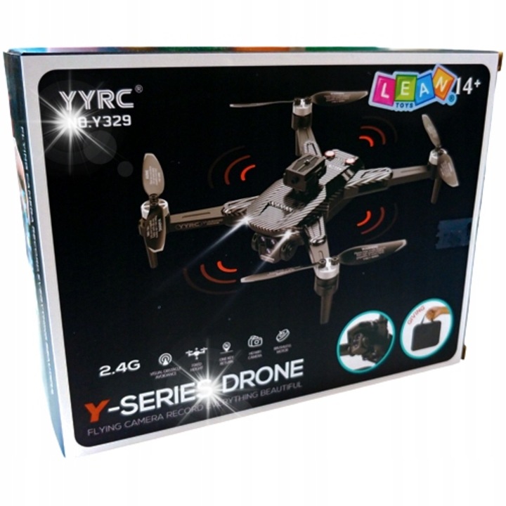 Дрон с HD камера, LEAN Toys, 360 градуса акробатики, LED, имитация на карбон, пълен комплект