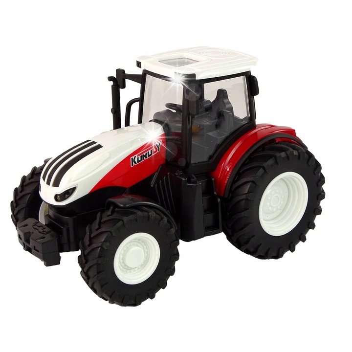Трактор R/C 1:24 LEAN Toys, червен с бял, размери 18x12x11см, за деца над 3 години