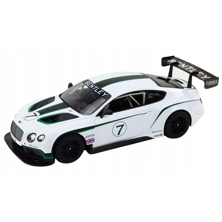 Masinuta R/C 1:14 Bentley Continental GT3, alb, 38x13x12cm, set cu telecomanda