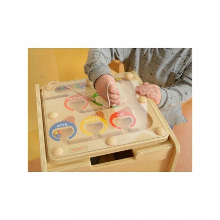Лабиринт магнитен сортировач цветове, Masterkidz, 28x28x3см, за деца над 2 години
