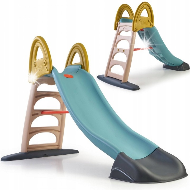 Детска пързалка Feber 190 см, с водно плъзгане, устойчива пластмаса, многоцветна