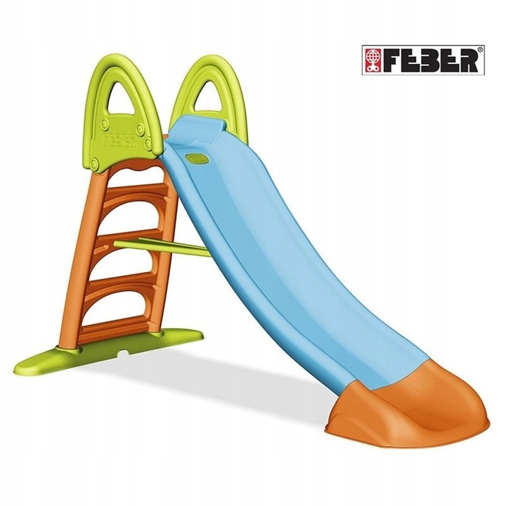 Feber gyermekcsúszda vízi csúszdával, 190 cm, strapabíró műanyag, többszínű