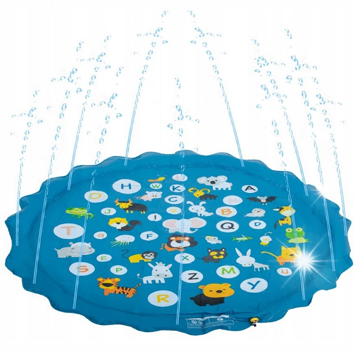 Водна подложка с фонтан и система за пръскане, Woopie, атрактивен дизайн, лесна за използване, 150x150см