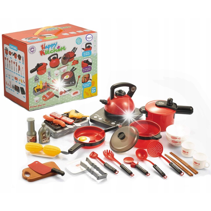 Woopie XXL konyhai kiegészítő készlet gyerekeknek, 36 darabos, élénk színek, műanyag