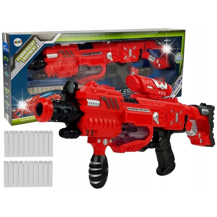 Пистолет за играчки LEAN Toys, с 20 дунапренови патрона, 45м обхват, пластмаса