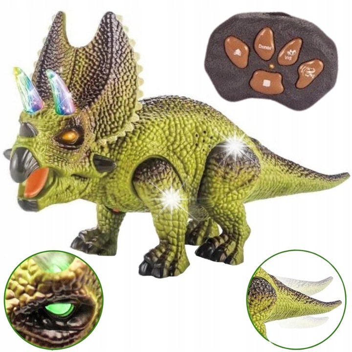 Робот Трицератопс RC, Woopie, летящ, светлини, 3 години+