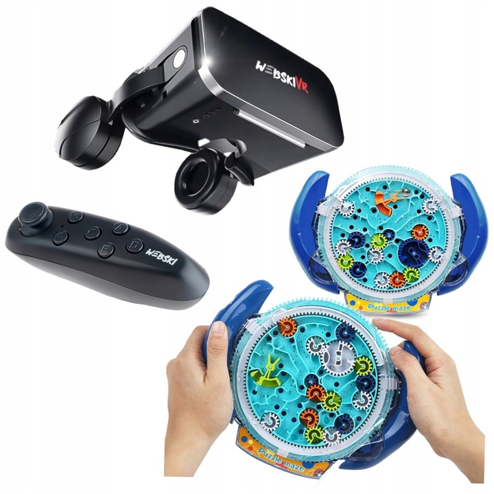 Ochelari VR Webski, 175x80mm, cu filtru de lumina albastra, set cu joc educativ Labirint