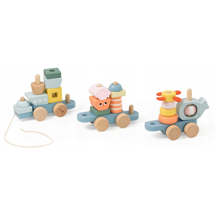 Óceán játékvonat, Classic World, 28 darabos, pasztell színek, 12 hónapos kortól