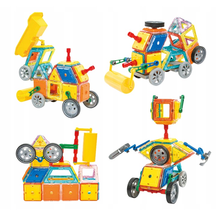 Комплект за изграждане Klocki Magnetyczne 3D Pojazde 80el., Woopie