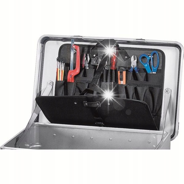 Szerszámtáska, 18 rekeszes, textil, 1,50 kg, készlet