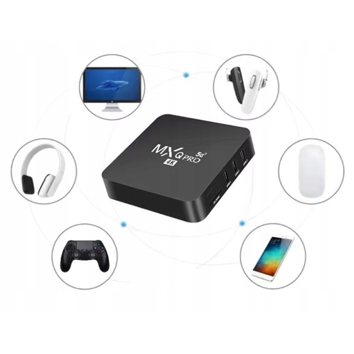 Set Mediaplayere TV Box MXQ Pro 4K, 8GB, Android 7.1, Wi-Fi, 11.6x11.6x2.5cm