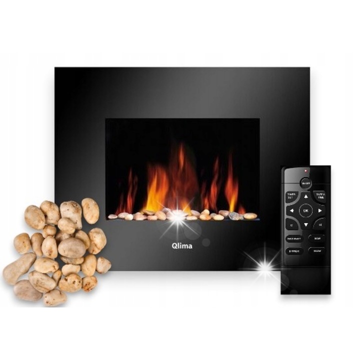 Qlima Plomien 1800W hősugárzó, fekete, távirányítóval