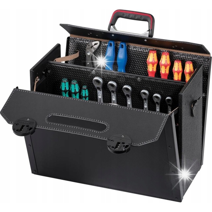 Parat szerszámtáska, 4 szerszámtartó, fekete, 460x210x340mm, készlet