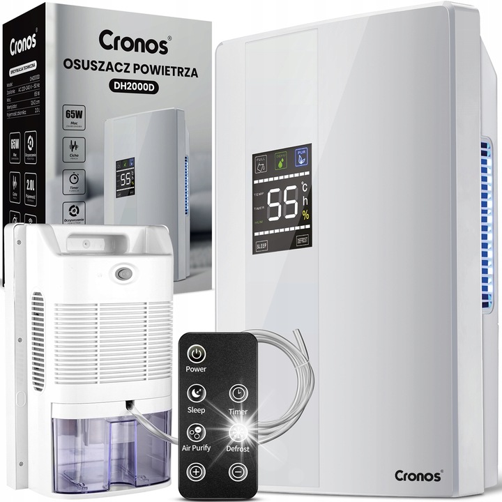 Párátlanító Cronos 2L, 65W, pilótával, 30m² felületre, méretei 245x137x375mm