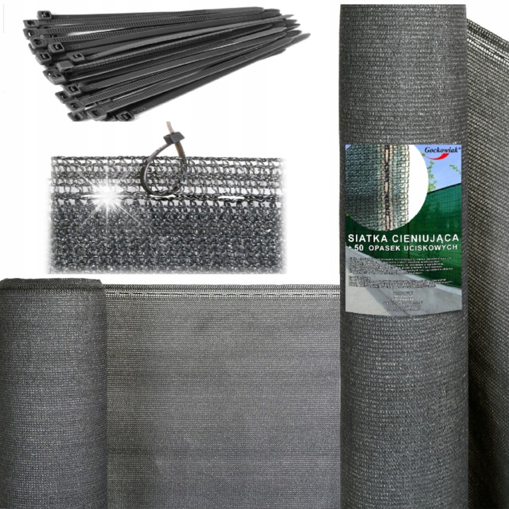 Kerítés árnyékoló háló, 1,5m x 10m, 95% fénycsökkentés, szürke