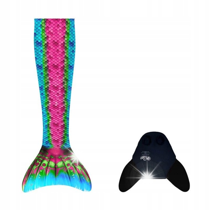 Моноперка опашка на русалка Куаки, 3D, неопрен, многоцветен, размери от 2XS до L, пълен комплект