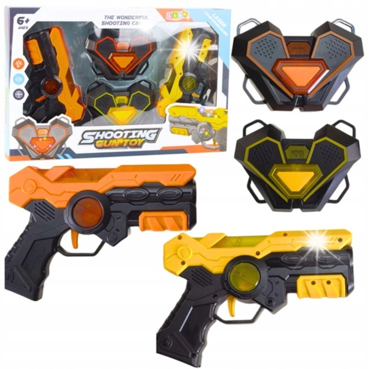 Комплект лазерен пейнтбол, LeanToys, 2 пистолета, 2 интерактивни мишени