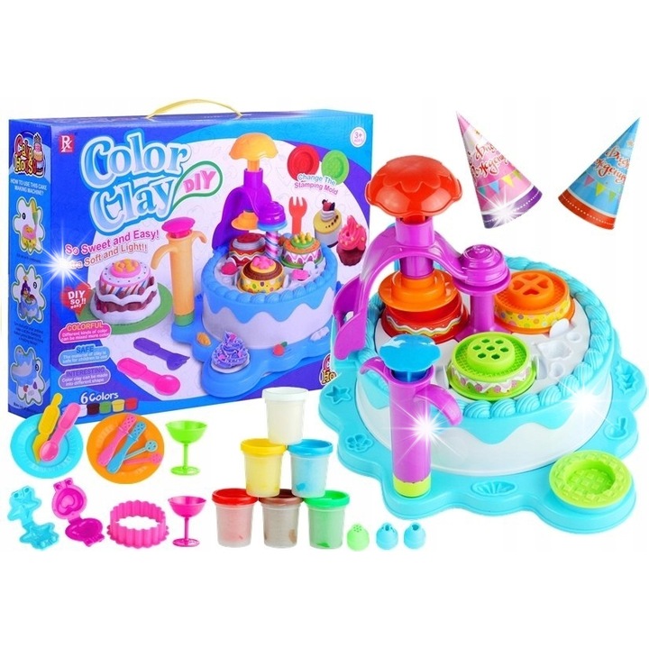 Modellező készlet, születésnapi téma, többszínű