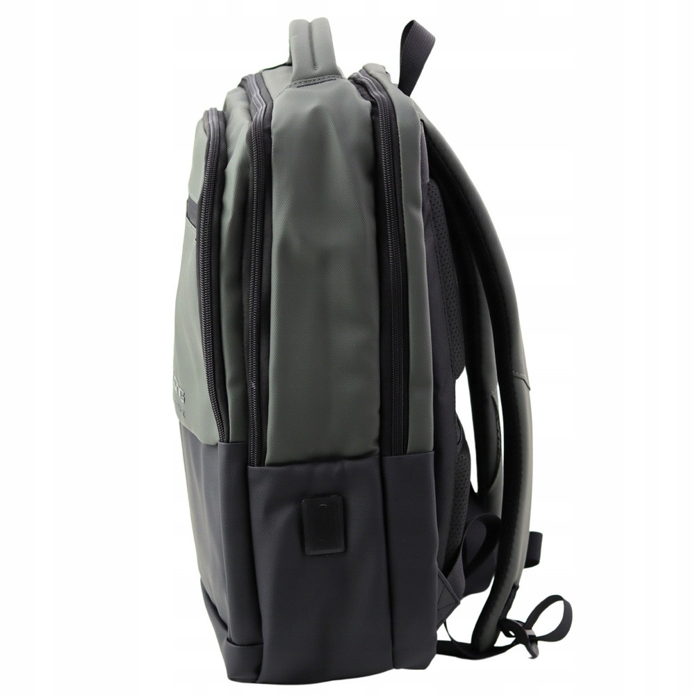 Rucsac urban business cu USB, 3 compartimente, 16L, gri inchis