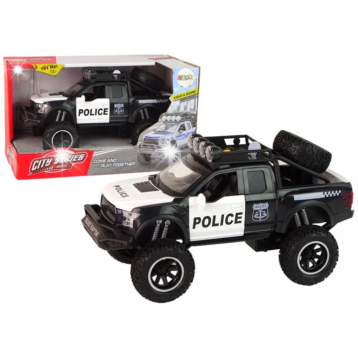 Masinuta Terenowa LEAN Toys Politie, 1:14, Oferte cu Usi Oferte, 29x12,5x12,5cm