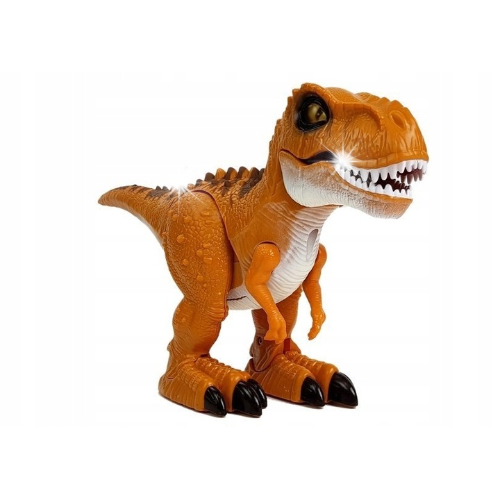 Dinoszaurusz R/C Tyrannosaurus hanggal és fénnyel, 30x18x7cm, távirányítós készlet, bronz színű