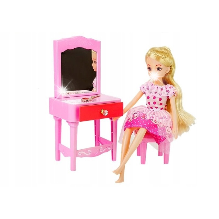 Set Lacatusa cu Mobilier, LEAN Toys, Pat, Dulap, Toaleta, Multicolor