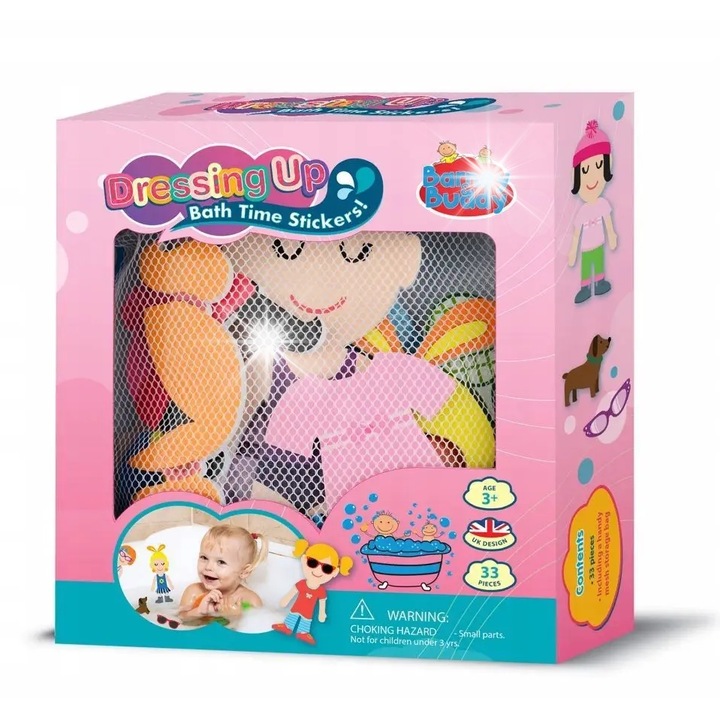 Barney & Buddy fürdőjáték szett, 32 matrica, kiegészítők, többszínű