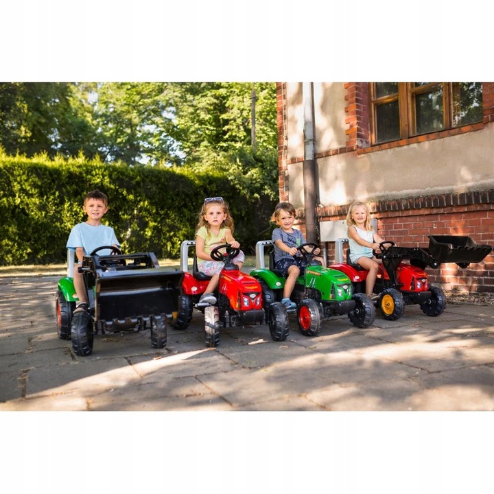 Tractor pe pedale cu remorca Falk Red Supercharger, 3 ani+, 50kg, roti ...