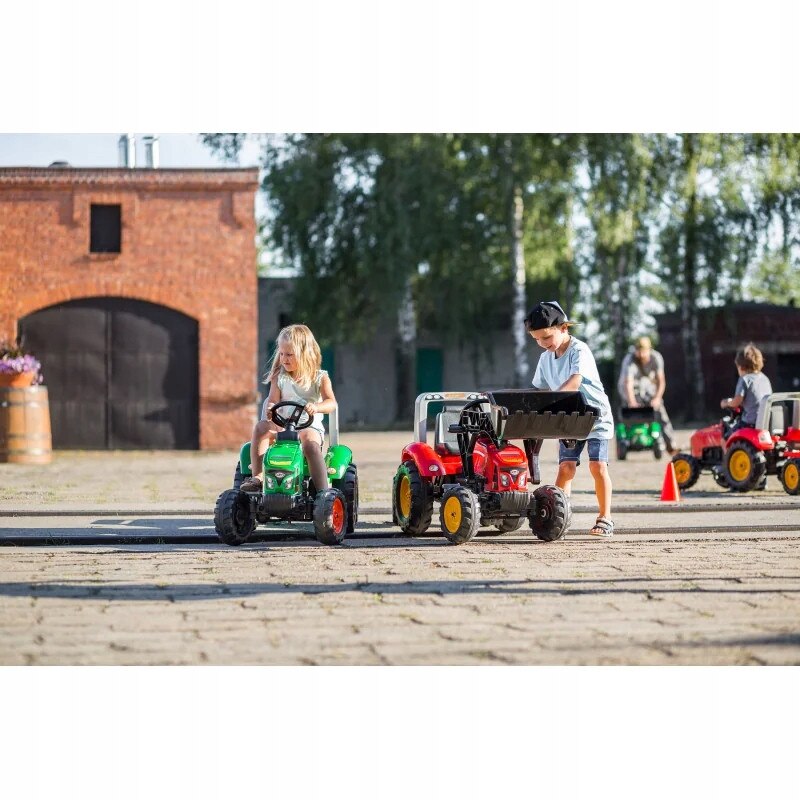 Tractor pe pedale cu remorca Falk Red Supercharger, 3 ani+, 50kg, roti ...