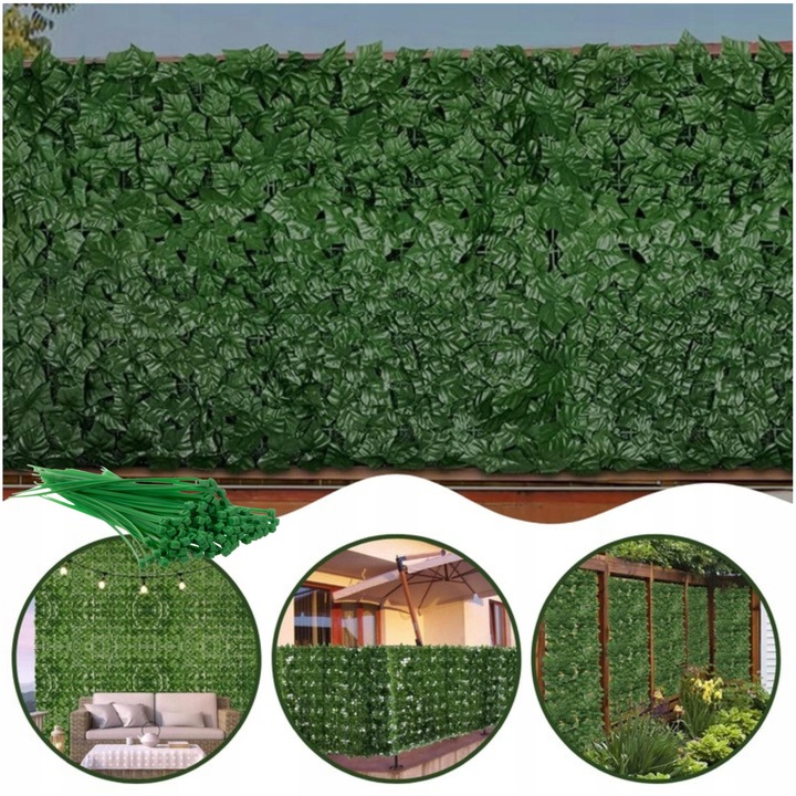 Gard artificial, 1,5x20m, verde, cu optiuni de instalare usoara