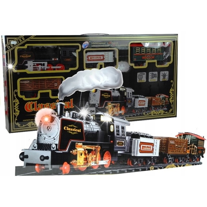 Elektromos vonatok, LEAN Toys, 27 darabos készlet, 650 cm, többszínű, 3 éves kortól