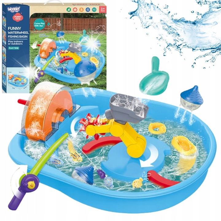 Водна писта 2 в 1, Woopie, 14 елемента, многоцветна, 59x19,4x48,5см