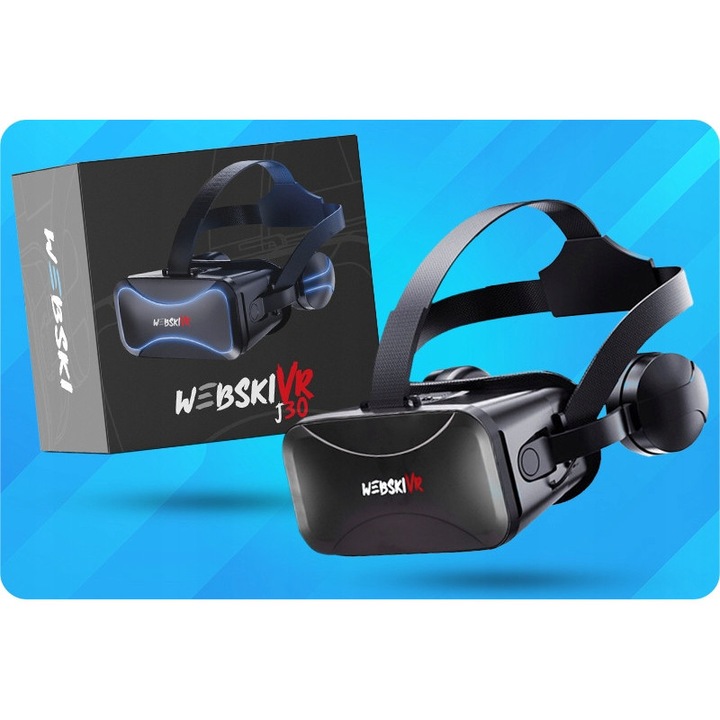 VR очила Webski, комплект с геймпад и въртяща се мишена, 175x80мм, черни