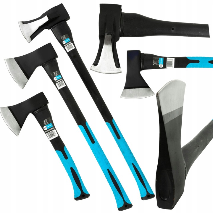 Mar-Pol fejszekészlet, 3 darab, 600g, 1250g, 2200g, 36x68x85cm, üvegszálas