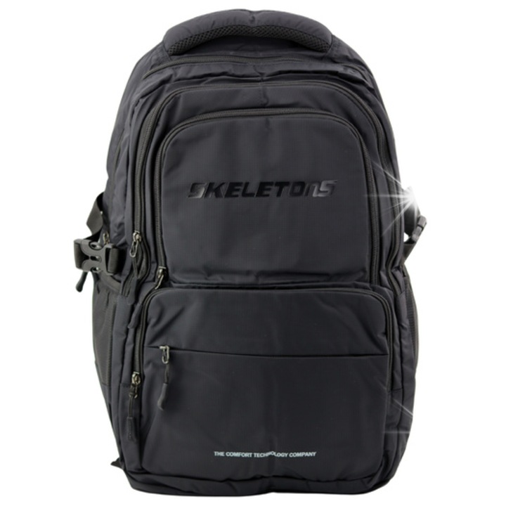 Városi hátizsák, 9 rekeszes, fekete, 48x33x22cm, 35 L