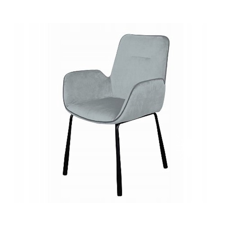 Kayoom retró szék, Eliot modell, elegáns design, bársony anyag, 58,5x58,5x87cm, szürke