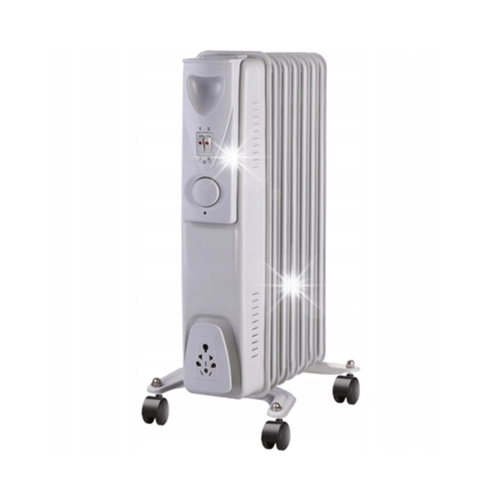 Calorifer electric Qlima EOR 2015, 1500W, 3 trepte, alb, 310x240x545mm
