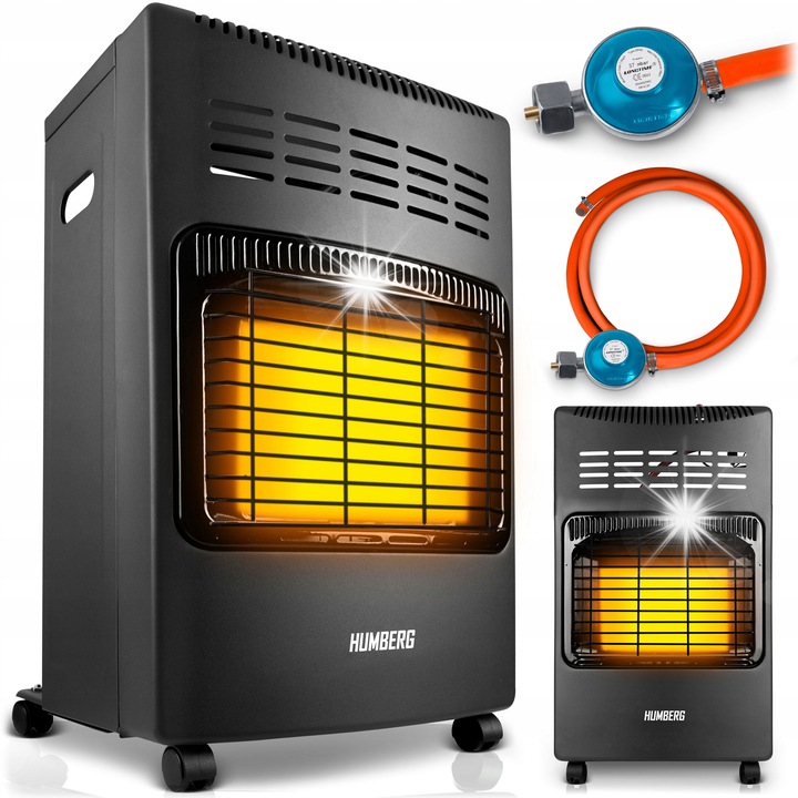 HUMBERG HM-900 hordozható gázmelegítő, 4200W, antracit, 3 teljesítményfokozat