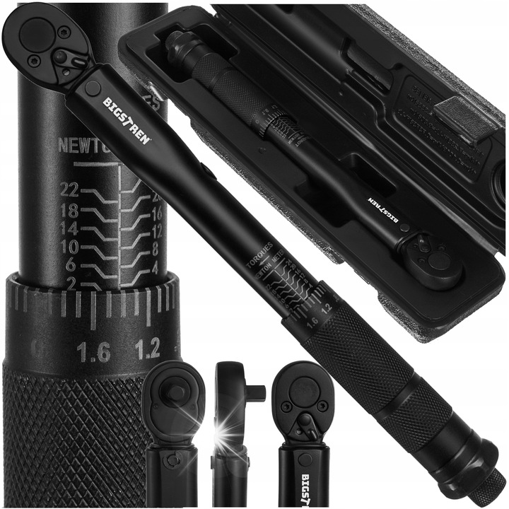 Динамометричен ключ 1/4 2-24Nm със заключване, с тресчотка, BIGSTREN