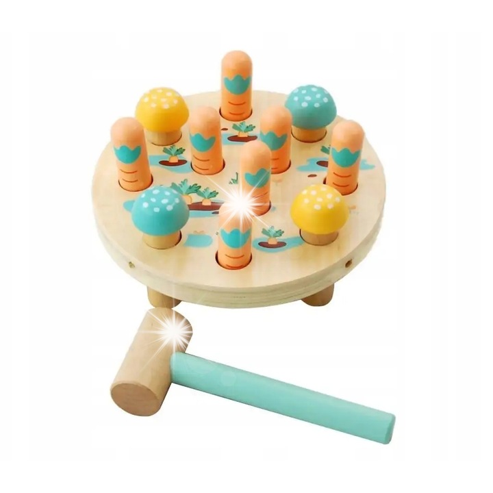 Interaktív játék, Adam Toys, Marchewkowe Pole torta, 7 színes kalapács, 18x9cm