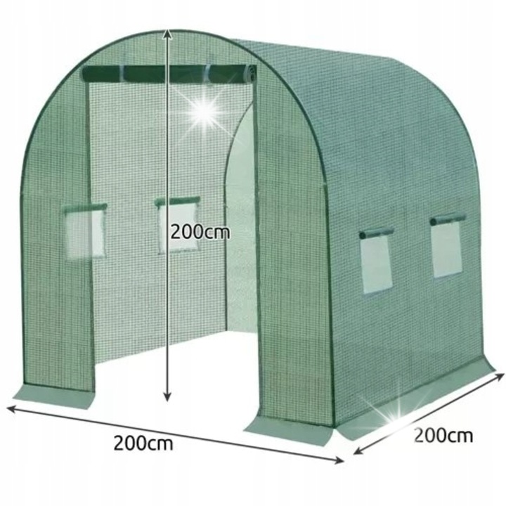 Pótfólia alagút sátorhoz 2x2x2m, zöld, 140g/m2, készlet váz nélkül