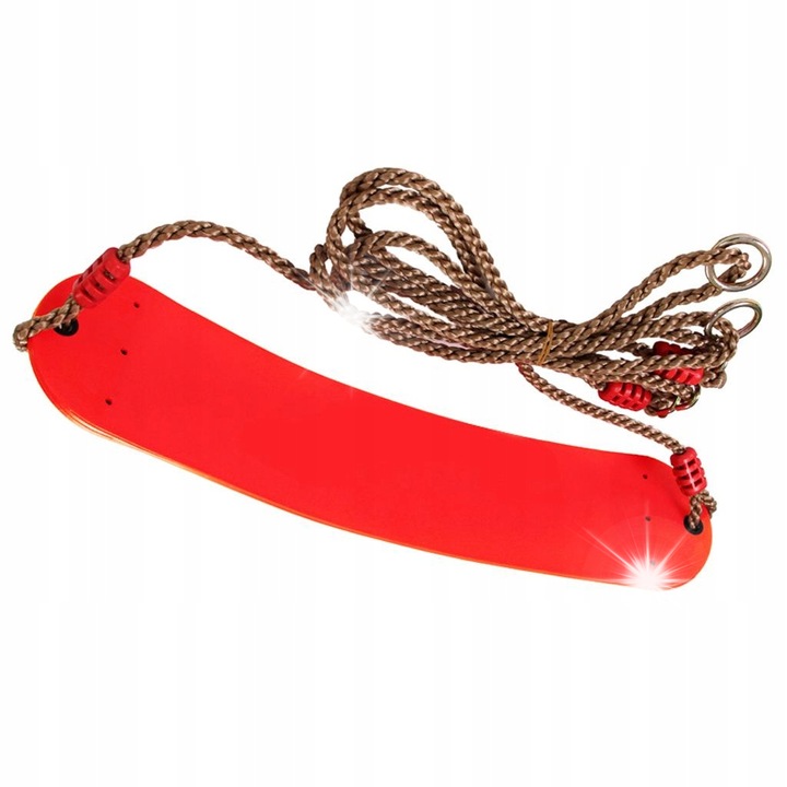 Gyermek hinta, piros, 42x17x4,5cm, kötéllel és rögzítő elemekkel