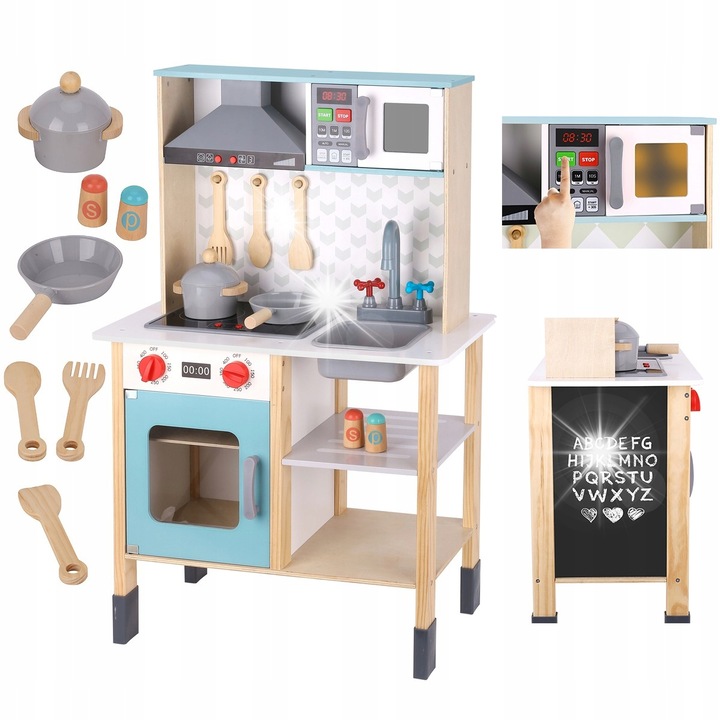 Fajáték konyha gyerekeknek, Tooky Toy, 10 részes, többszínű, 3 év+