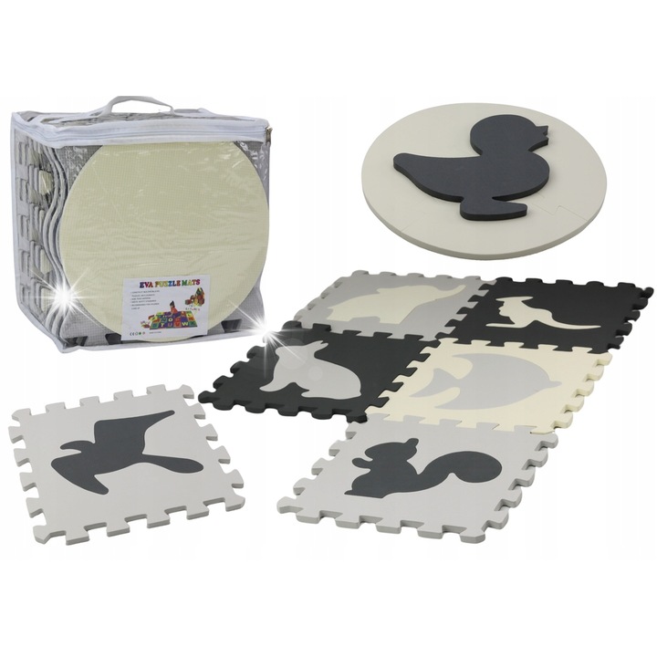 LEAN Toys oktató EVA habszivacs puzzle szőnyeg, 28 darab