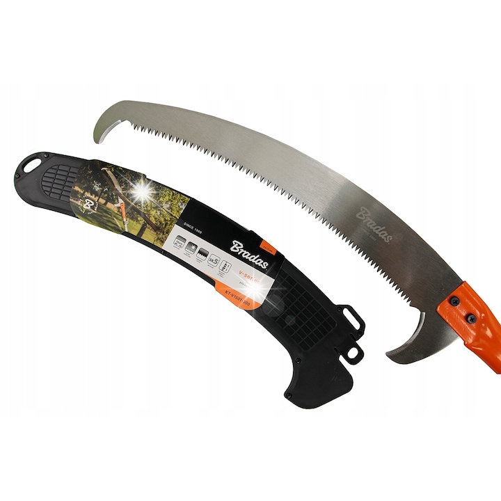 Fierastrau telescopic Bradas pentru taierea ramurilor, lungime reglabila 135-300 cm, lama din otel SK5, 36 cm