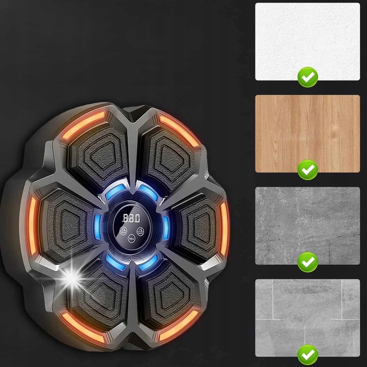 Музикална боксова машина, 40x40x6см, черна, комплект с ръкавици и аксесоари