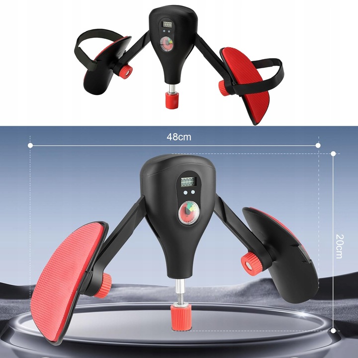 Aparat pentru picioare Bedee, set cu 2 manere, 35 kg rezistenta, negru si rosu, 480x200x112mm