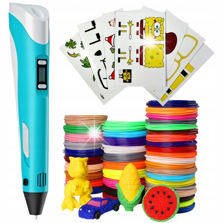 Set Daltita 3D, 220m színes filament, mintakönyv, töltő, tartó