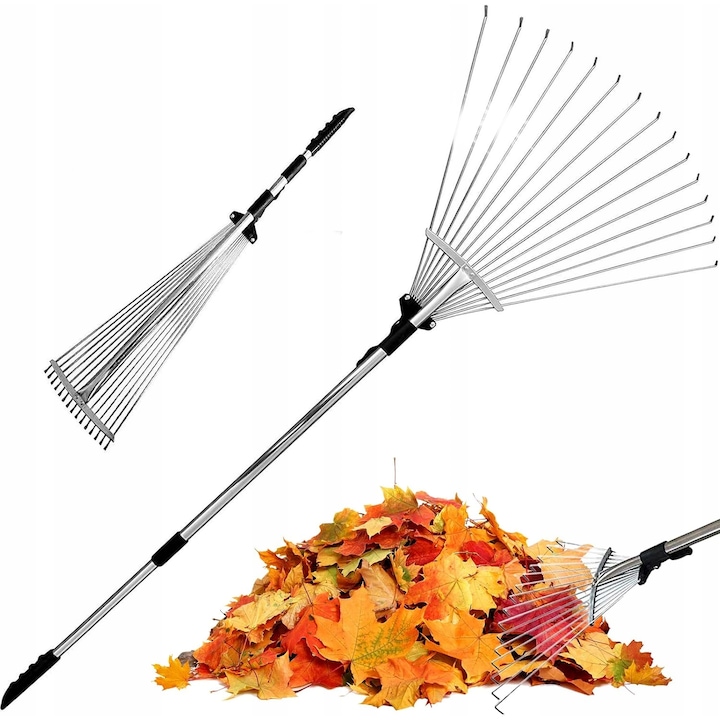 Greble metalice reglabile pentru frunze, 20x62cm, lungime 123x160cm, set