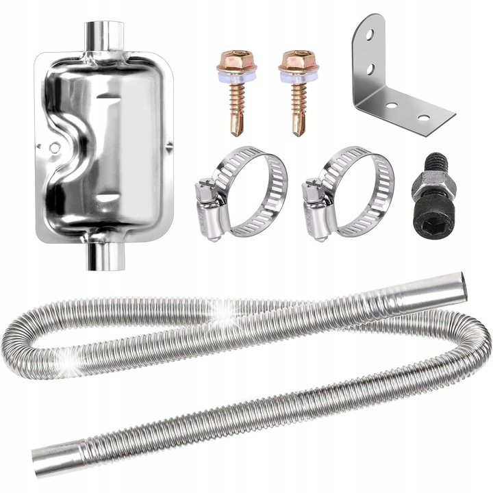 Kipufogócső, 2,5 cm, rozsdamentes acél, 300 cm